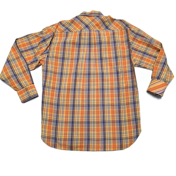 Tommy Hilfiger Cotton Orange Yellow Button Down Long Sleeve Shirt Men's Size M - Picture 4 of 11